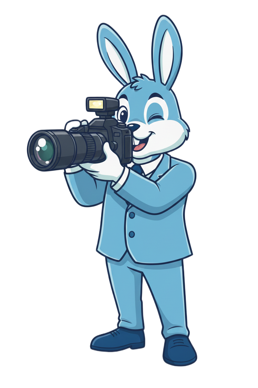 Blue Rabbit with Camera